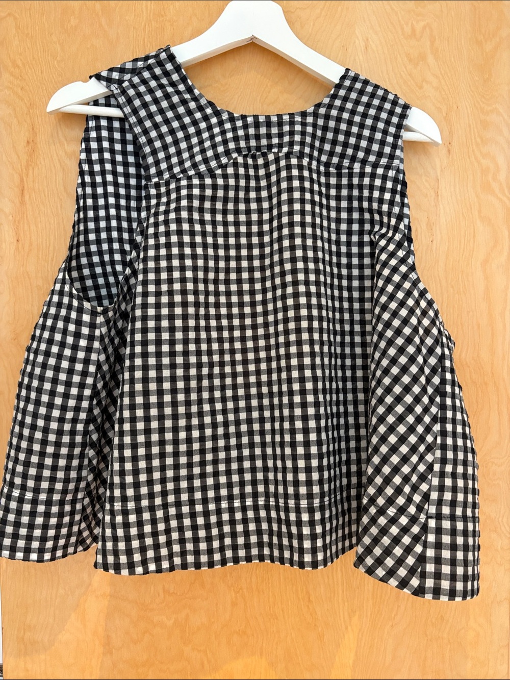 Ganni Black and White Gingham  Tank Top